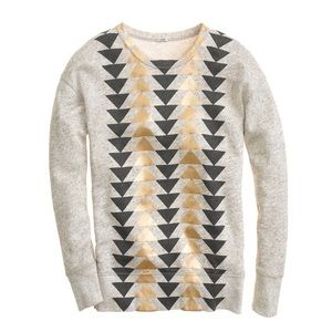 J. Crew Gold and Grey Triangle Sweater